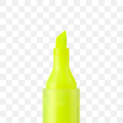 Vibrant Neon Yellow-Green Highlighter Tip on White
