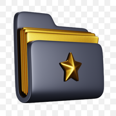 3D Golden Star Favorite Folder Icon