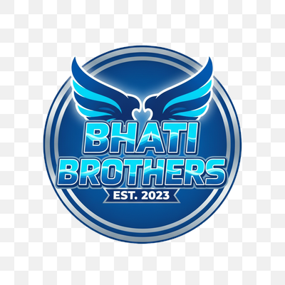 Dynamic "BHATI BROTHERS" Emblem Logo with Wings and Metallic Accents
