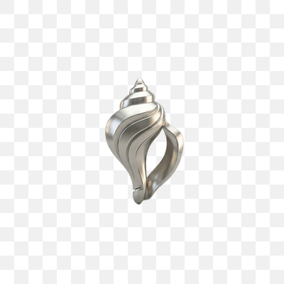 Modern Silver Conch Shell Sculpture