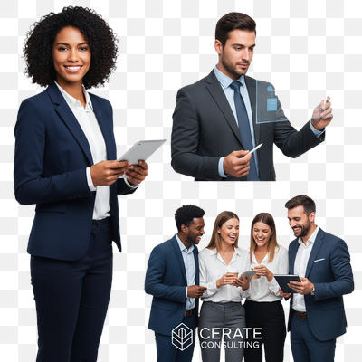 Dynamic Business Professionals Leveraging Technology and Collaboration