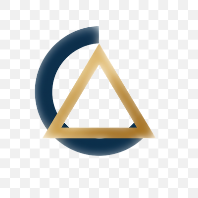 Abstract Geometric Emblem with Gold, Blue, and Gray