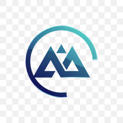 Gradient Mountain Peaks Logo with Open Circle Frame