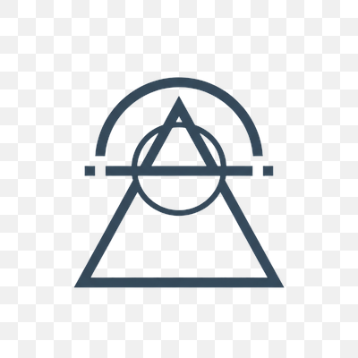 Abstract Geometric Symbol with Triangle, Circle, and Arc