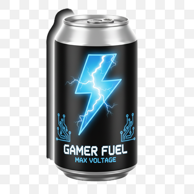 Gamer Fuel: Max Voltage Energy Drink Can