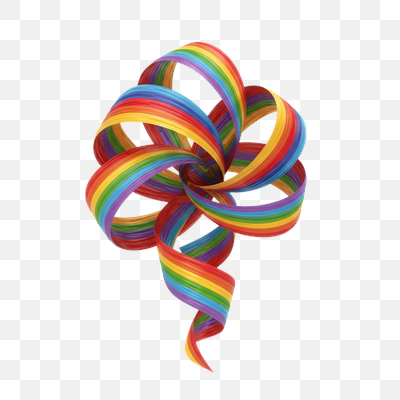 Vibrant Rainbow Ribbon Swirl on White Background