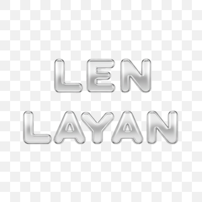 Shiny Silver 3D Bubble Text: LEN LAYAN