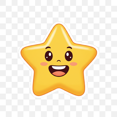 Happy Yellow Cartoon Star Character Sticker