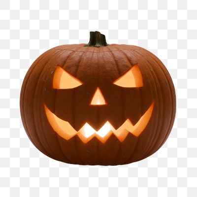 Vibrantly Glowing Jack-o'-Lantern on Transparent Background