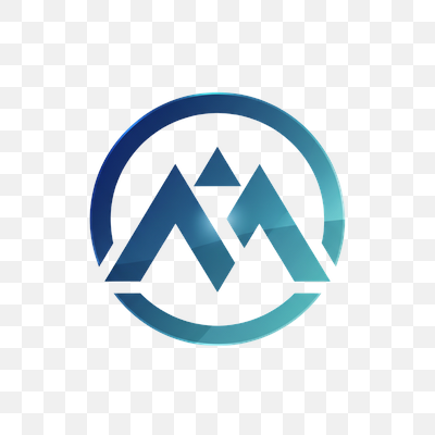 Modern Gradient Mountain Peaks Circle Logo