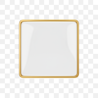 Elegant Golden-Framed White Plaque Template