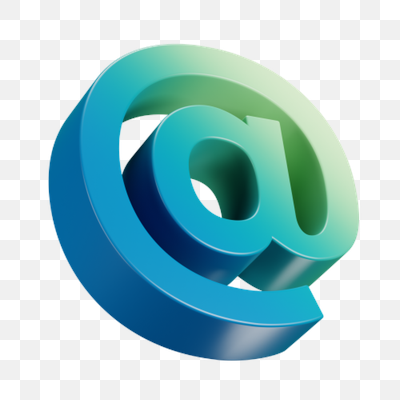 Vibrant 3D At Symbol with Blue-Green Gradient