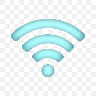Glossy Blue 3D Wi-Fi Signal Icon on White Background