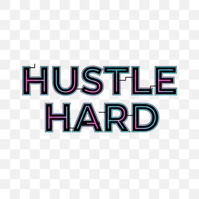 Vibrant Neon 'Hustle Hard' Sign