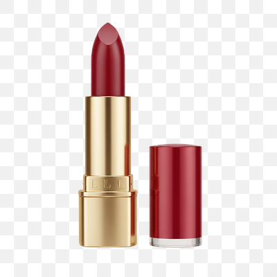 Elegant Red Lipstick with Gold Casing and Cap