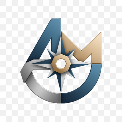 Metallic A M Compass Logo