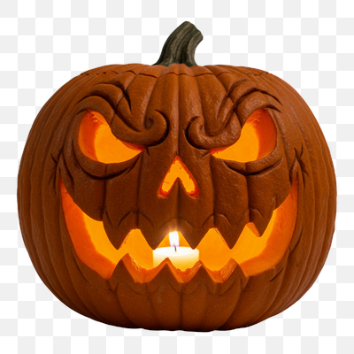 Classic Menacing Jack-o'-Lantern with Warm Glow