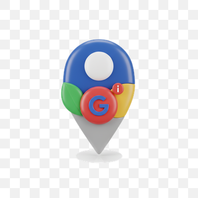 Vibrant 3D Google Maps Location Pin Icon