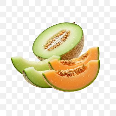 Assortment of Fresh Cantaloupe and Honeydew Melon Slices