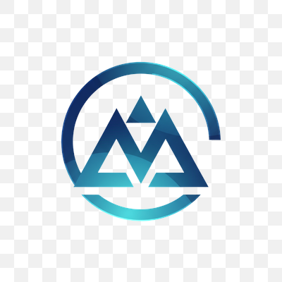 Modern Blue Gradient Mountain M Logo