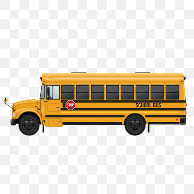 Classic Yellow School Bus Side View Vector Illustration