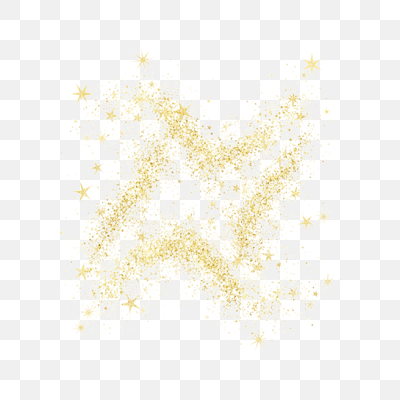 Sparkling Golden Glitter and Stars Burst on White