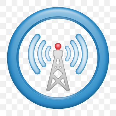 Glossy Wireless Signal Tower Icon