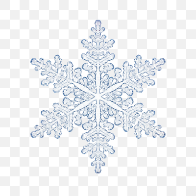 Perfectly Formed Blue Snowflake on White Background
