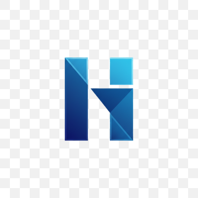 Modern Geometric Blue Letter H Logo