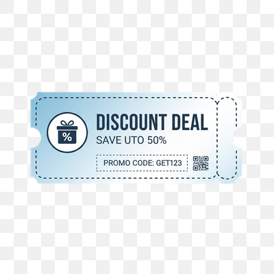 Modern Discount Deal Coupon with Promo Code and QR Code