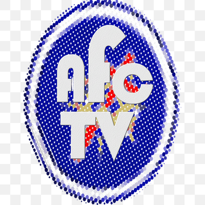 NFC TV Logo with Dynamic Halftone Dot Background