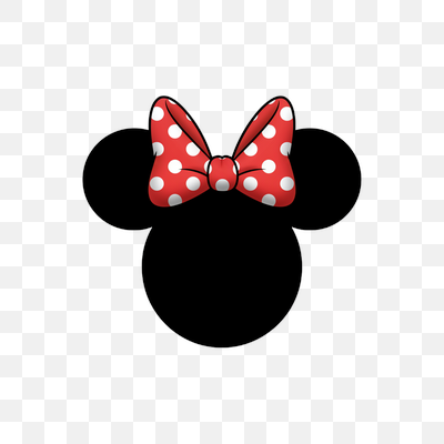 Classic Minnie Mouse Icon with Red Polka Dot Bow