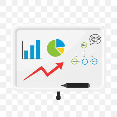 Business Strategy and Data Visualization on Whiteboard