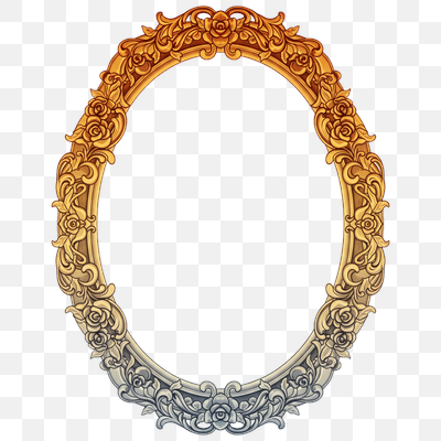 Elegant Gold and Silver Ornate Oval Frame