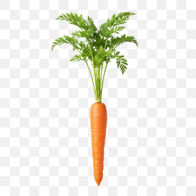 Vibrant Whole Carrot with Green Leaves
