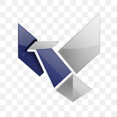 Modern Geometric Abstract Blue and Grey Logo