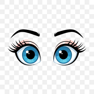 Expressive Blue Cartoon Eyes