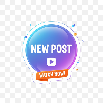New Post Watch Now Video Announcement Badge