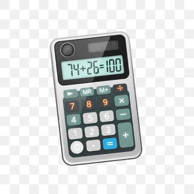 Modern Digital Calculator Displaying Basic Addition