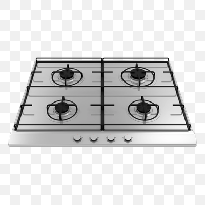 Modern Stainless Steel Four-Burner Gas Cooktop