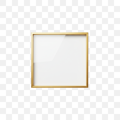 Elegant Golden Square Picture Frame Mockup on White