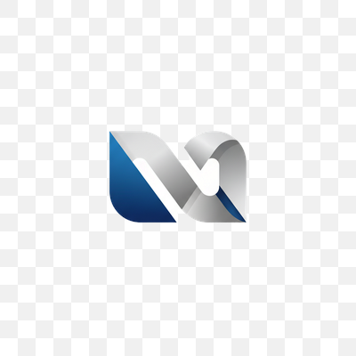 Modern Blue and Silver Abstract Letter M Logo Design