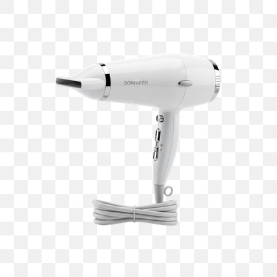 Sleek White SOMREER Hair Dryer with Chrome Accents