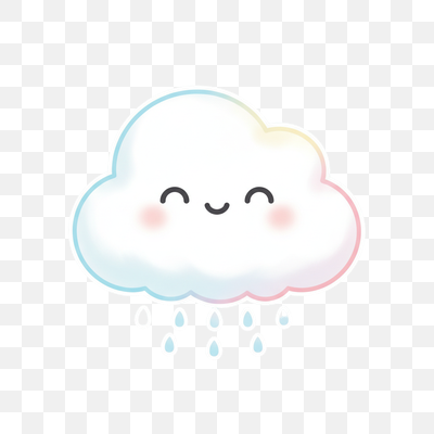 Smiling Pastel Rain Cloud
