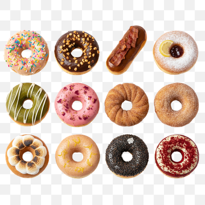 A Dozen Delightful Donuts: A Colorful Assortment