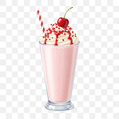 Classic Strawberry Milkshake with Cherry and Sprinkles