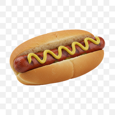 Classic Grilled Hot Dog with Wavy Mustard on White