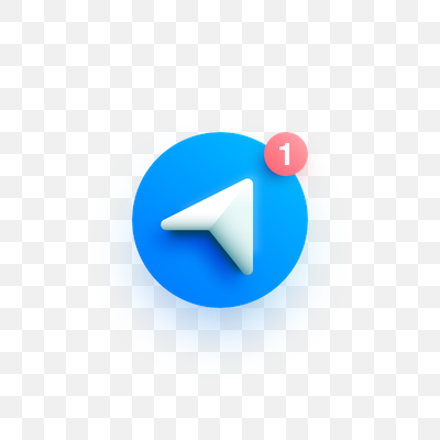 Telegram App Icon with New Message Notification