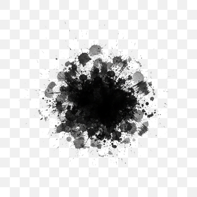 Dynamic Black Ink Splatter on White Background