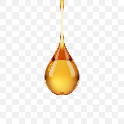 Golden Liquid Drop on White